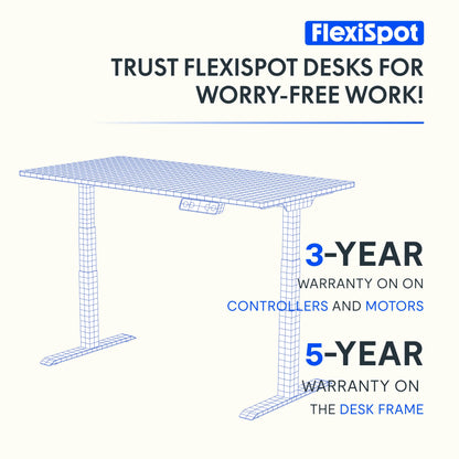 FlexiSpot Höhenverstellbarer Ergonomischer Schreibtisch Basic – 120x60cm Weiss