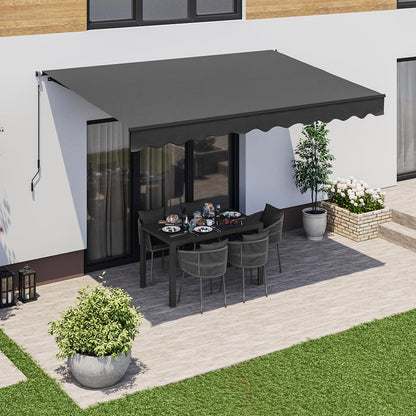 STEELSØN Kestria Gelenkarmmarkise 400x250 cm mit Kurbel, Anthrazit