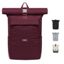 LARKSON No 4 Rolltop Rucksack Rot mit Laptopfach, 20 Liter