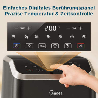 Midea Heissluftfritteuse 5L HeatXpress Easy-View – Schwarz