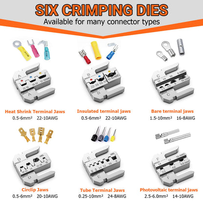 Preciva Crimpzange Wechselbacken Set - 6-teilig & Tasche