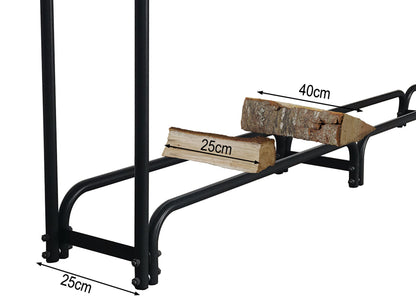 QUICK STAR Metall Kaminholzregal 272x95cm mit Schutzhülle