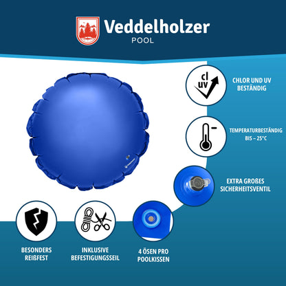 Veddelholzer XXL Poolkissen rund Ø 2 m Set mit Befestigungsseil