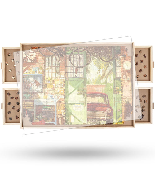 Drehbares Puzzlebrett 2000 Teile mit Schubladen, Abdeckung 72x102cm
