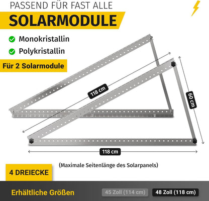 avoltik Balkonkraftwerk Halterung 2er-Set Aluminium 0–90° verstellbar