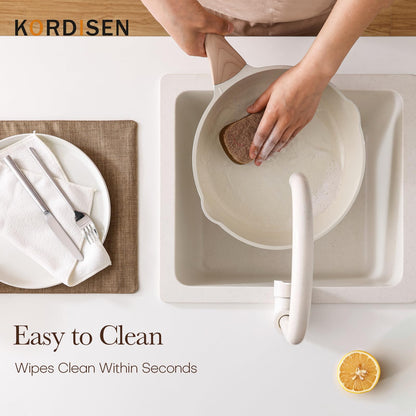 Kordisen Antihaft Keramik Pfannen Set 20/24/28cm – 3-teilig mit Deckel