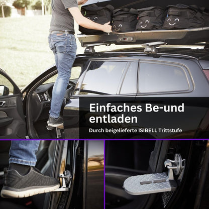 ISIBELL Dachbox Taschen 4er Set – Inklusive Trittstufe