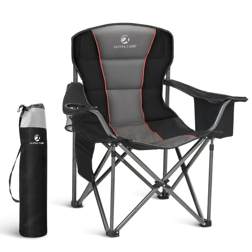 LET'S CAMP Campingstuhl Klappbar – Übergross, bis 200kg, Kühltasche