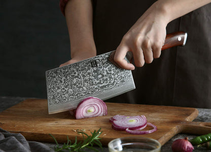 XINZUO Yu Serie chinesisches Kochmesser - Damaststahl 18cm