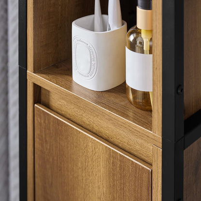 SoBuy BZR62-PF Badezimmer-Hochschrank Vintage – 3 Fächer, 1 Tür