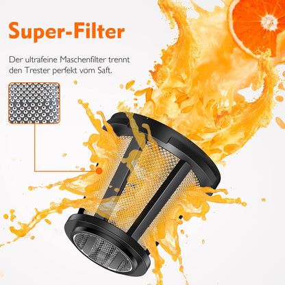 AMZCHEF Entsafter Slow Juicer Gemüse Obst mit Rückwärtsfunktion - Grün