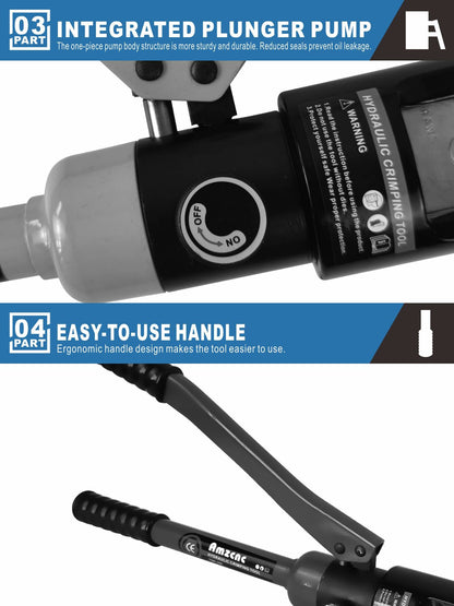 AMZCNC 16T Hydraulische Kabelschuh Crimpzange - 8-300mm²