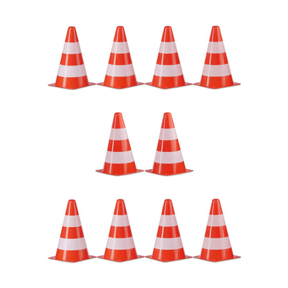 Relaxdays Warnkegel. 22 cm hohes, orange-weißes Verkehrshütchen zur temporären Absperrung und Markierung von Verkehrsflächen.