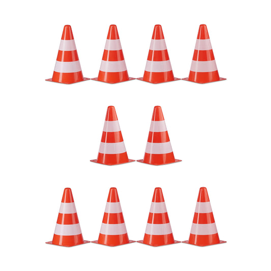 Relaxdays Warnkegel. 22 cm hohes, orange-weißes Verkehrshütchen zur temporären Absperrung und Markierung von Verkehrsflächen.