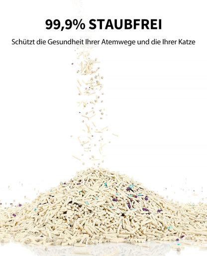 PETKIT 5 in 1 Katzenstreu Tofu-Bentonit mit Aktivkohle, 3 x 2,4 kg