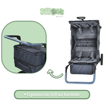 FableKids Bollerwagen Leo X4Plus mit Dach 4 Sitze Blueberry Blue