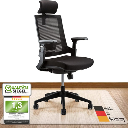 Königwerk Bodenschutzmatte Bürostuhl 118 x 145 cm, milchweiss