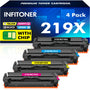 INFITONER 219X 219A Toner 4er-Pack mit Chip für HP Color LaserJet Pro, vier Tonerkartuschen