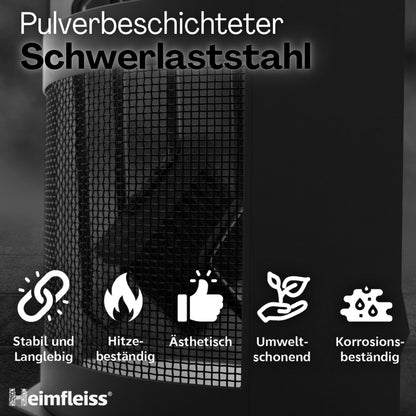 Heimfleiss® Kaminbesteck Schwarz Modern – Kaminset Premium