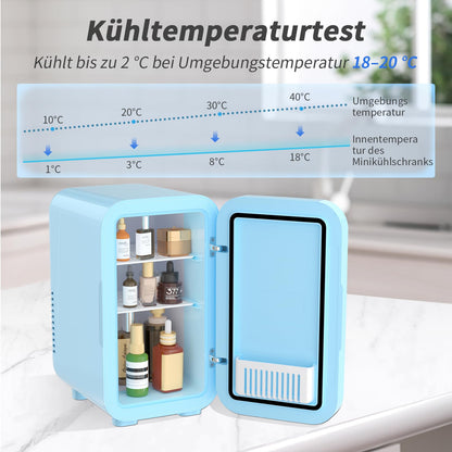 YASHE Mini-Kühlschrank 6 Liter Tragbar Thermoelektrisch - Blau