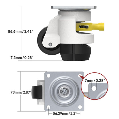 Schwerlast Lenkrollen TD60 für Werkbank – 4er Set Ratschengriff