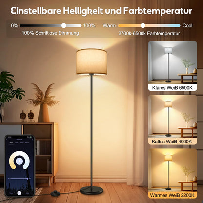 AmazeFun LED Stehlampe dimmbar, RGB, App-Steuerung, 156 cm
