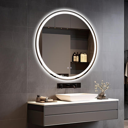 Clevich Runder Badspiegel 60 cm mit LED Beleuchtung dimmbar