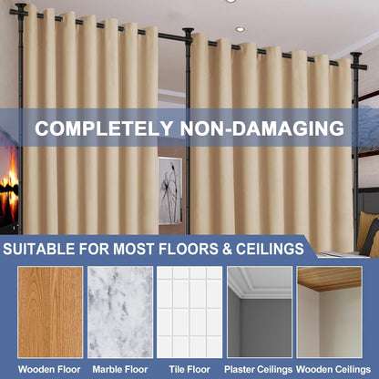 DAKEPOLE Paraventgestell Raumteiler - B 280xH 317cm Schwarz