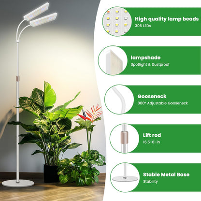 Wiaxulay Pflanzenlampe LED Vollspektrum – 153 LEDs, 360° Schwanenhals