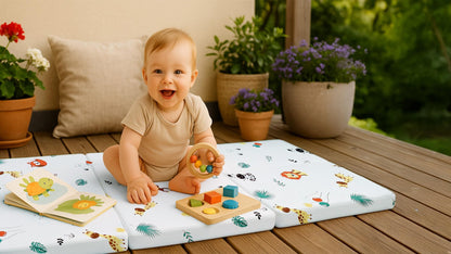 Totsy Baby Klappmatratze 60x120 cm, faltbare Babymatratze Afrika