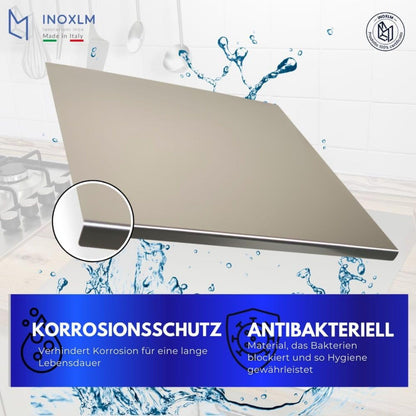 INOXLM Schneidebrett aus Edelstahl AISI 304 mit rutschfester Matte