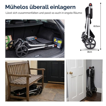 Hoppa Einkaufstrolley ST101 klappbar mit 6 Rädern, 74 l