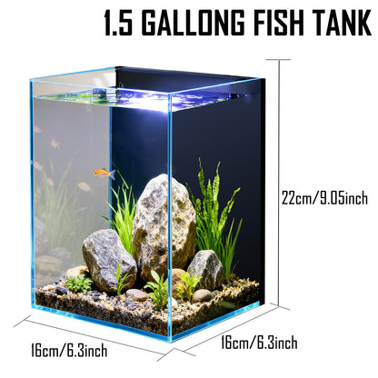 Craftsboys Nano Aquarium Set CB-FT-15, Glas, 5,5 L mit Filter und LED