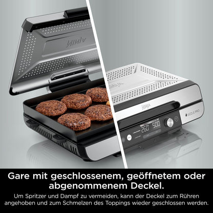 Ninja Sizzle Pro XL Indoor-Grill & Plancha GX101EU, Silber/Schwarz