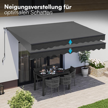 STEELSØN Kestria Gelenkarmmarkise 400x250 cm mit Kurbel, Anthrazit