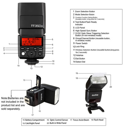 Godox TT350S Aufsteckblitz TTL HSS für Sony Mirrorless Kameras
