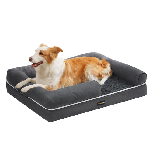 Feandrea Orthopädisches Hundebett, waschbar, 91 x 63 cm, dunkelgrau