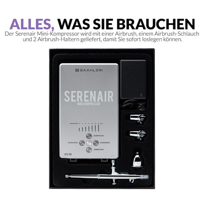 Gaahleri Airbrush-Set Ambition GTS-06 mit Serenair Mini-Kompressor