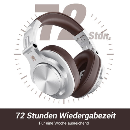 OneOdio A70 Fusion Bluetooth Kopfhörer Over Ear, Silber-Braun