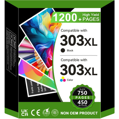 SUNPRINTZ 303 XL Druckerpatronen Schwarz + Farbe kompatibel für HP, 2er-Pack