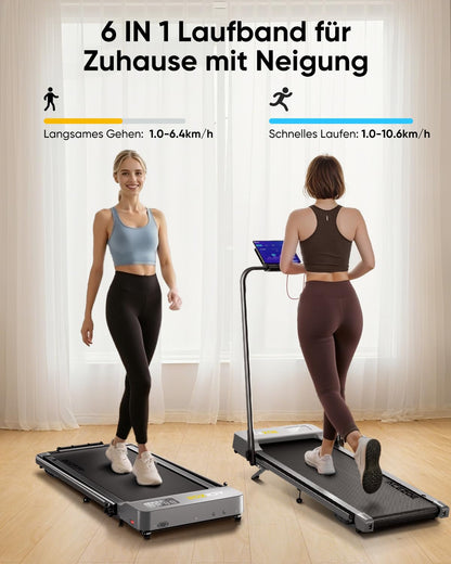 Acezoe P12 Laufband klappbar, Walking Pad mit Steigung, bis 135 kg