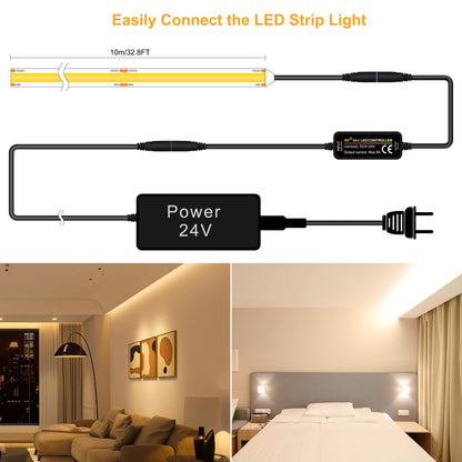 TTWAY COB LED Streifen 10 m 2700K warmweiss, dimmbar, 24V Set