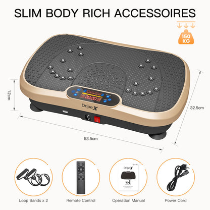 Dripex Vibrationsplatte 3D Trainingsgerät, 99 Stufen, Bluetooth
