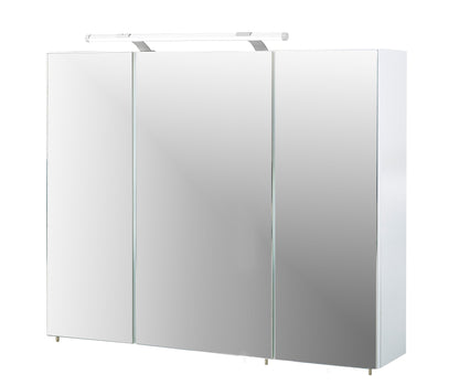 Schildmeyer 132250 Bad-Spiegelschrank. Weisser, 90 cm breiter Schrank mit Spiegeltüren. Bietet Stauraum im Bad.