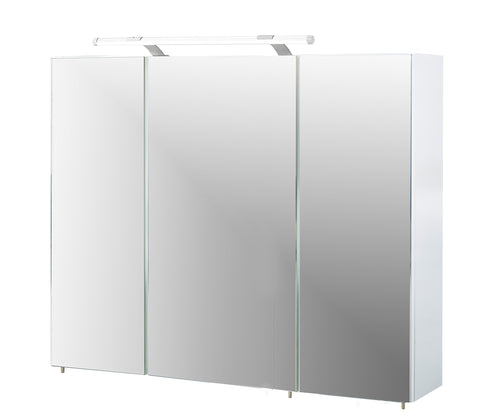 Schildmeyer 132250 Bad-Spiegelschrank. Weisser, 90 cm breiter Schrank mit Spiegeltüren. Bietet Stauraum im Bad.