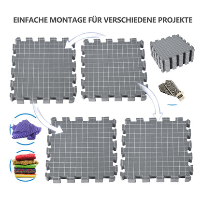 Yrangee Blockiermatten Set, 9 Spannmatten mit Raster für Stricken
