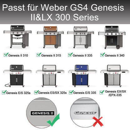 MGiessca 66032 Aromaschienen für Weber Genesis II 300, Edelstahl