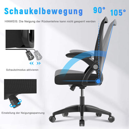 rattantree Bürostuhl Ergonomischer Drehstuhl - Schwarz