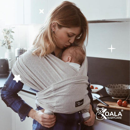 Koala Babycare Babytragetuch Neugeborene - Hellgrau bis 9kg