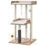 FourFurPets Katzenbaum 111 cm, Katzenturm für grosse Katzen, Greige